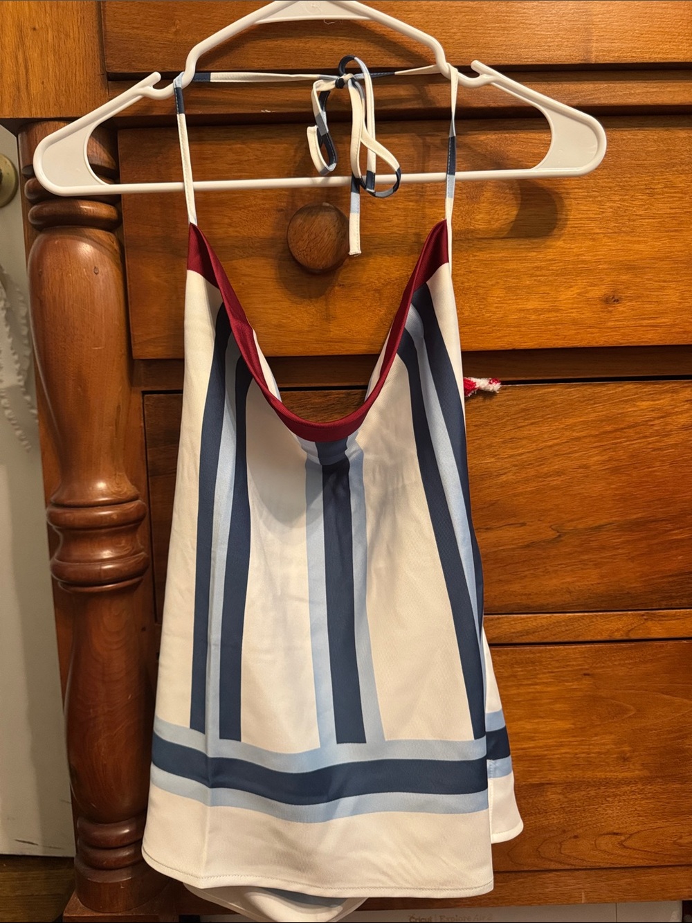 LOFT Blue & White Striped Halter Tank
